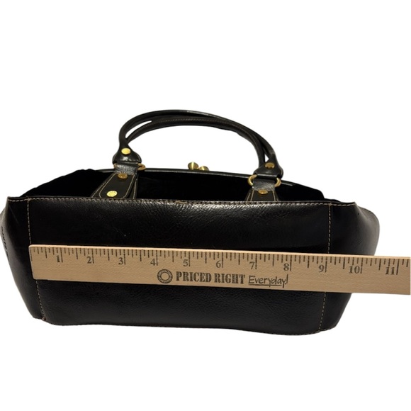 Franco Sarto Black Crushed Velvet Like Handbag Whimsy-Goth Vintage Kiss Lock - Picture 13 of 16